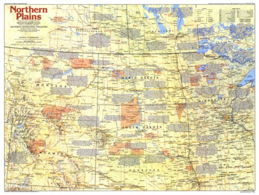 Northern Plains Map Side 1 - Published 1986 by National Geographic