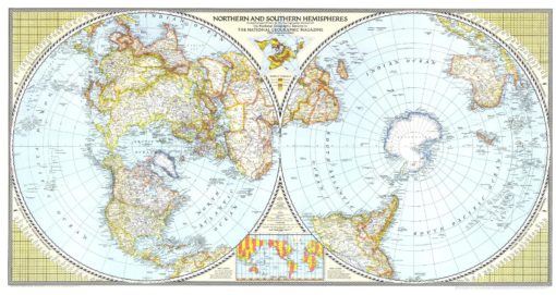 Northern and Southern Hemispheres - Published 1943 by National Geographic