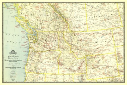 Northwestern United States and Canadian Provinces - Published 1941 by National Geographic