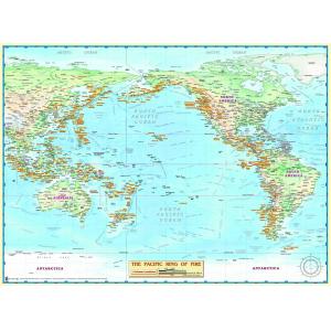 Pacific Ring of Fire Wall Map by Compart