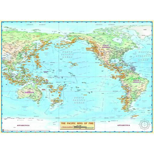 Pacific Ring of Fire Wall Map by Compart