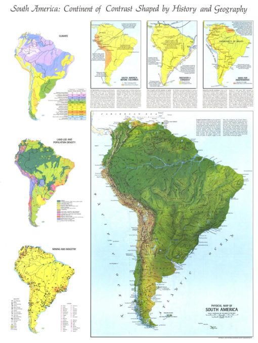 Physical of South America - Published 1972 by National Geographic