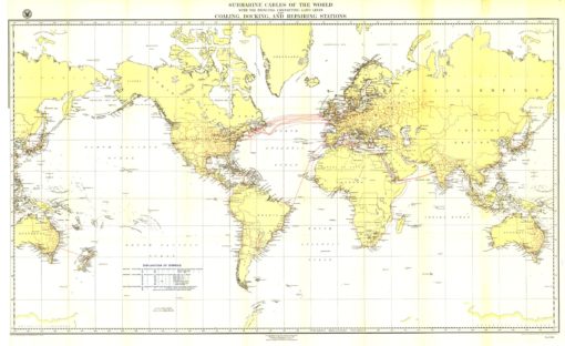 Submarine Cables of the World - Published 1896 by National Geographic