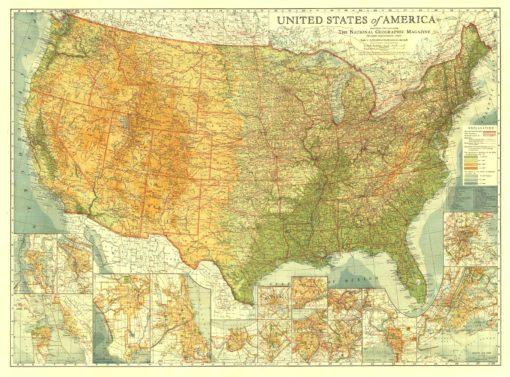 United States of America - Published 1923 by National Geographic