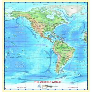 Western Hemisphere Physical Wall Map by Compart