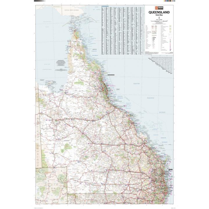 Queensland State Wall Map by Hema