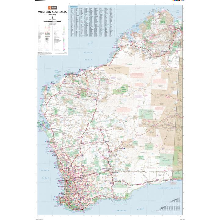 Western Australia State Wall Map by Hema