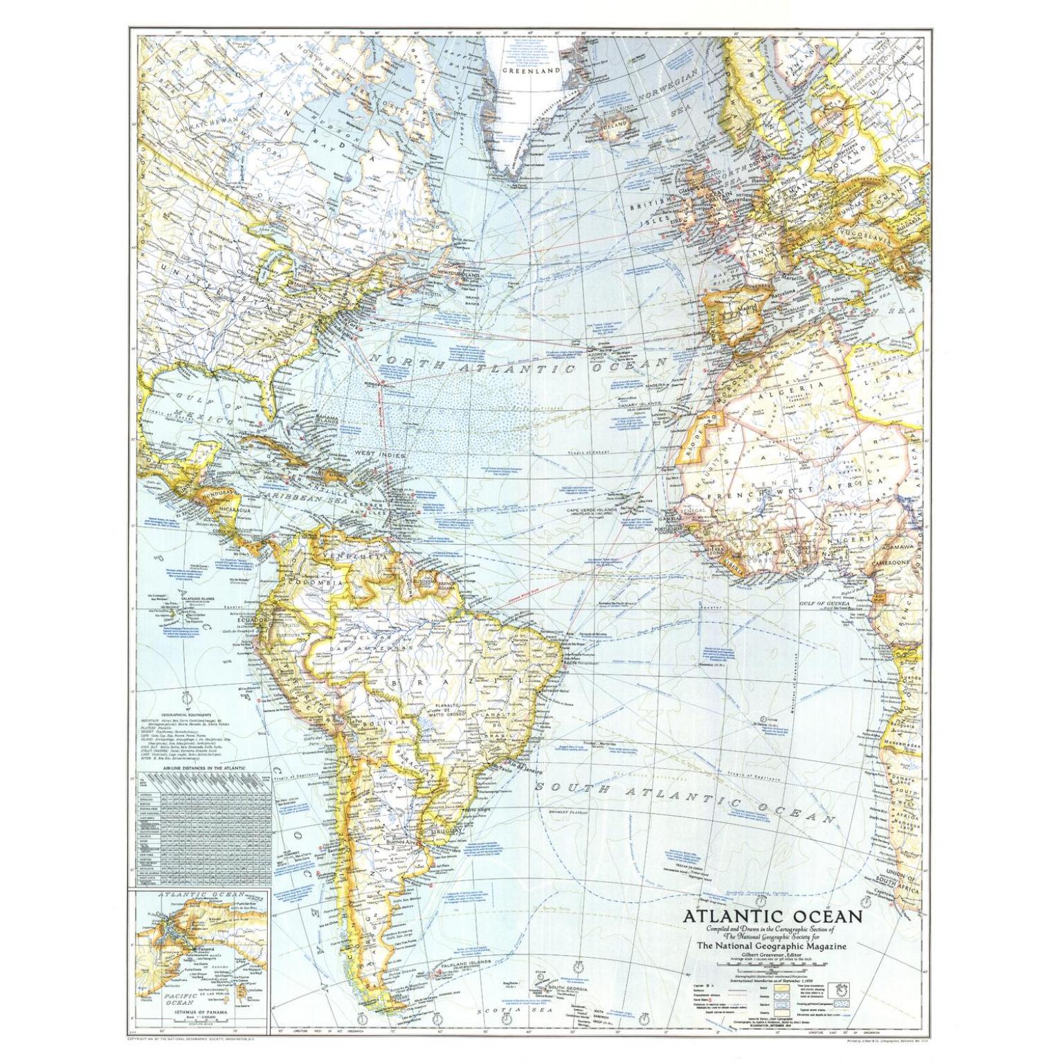 Atlantic Ocean - Published 1941 by National Geographic