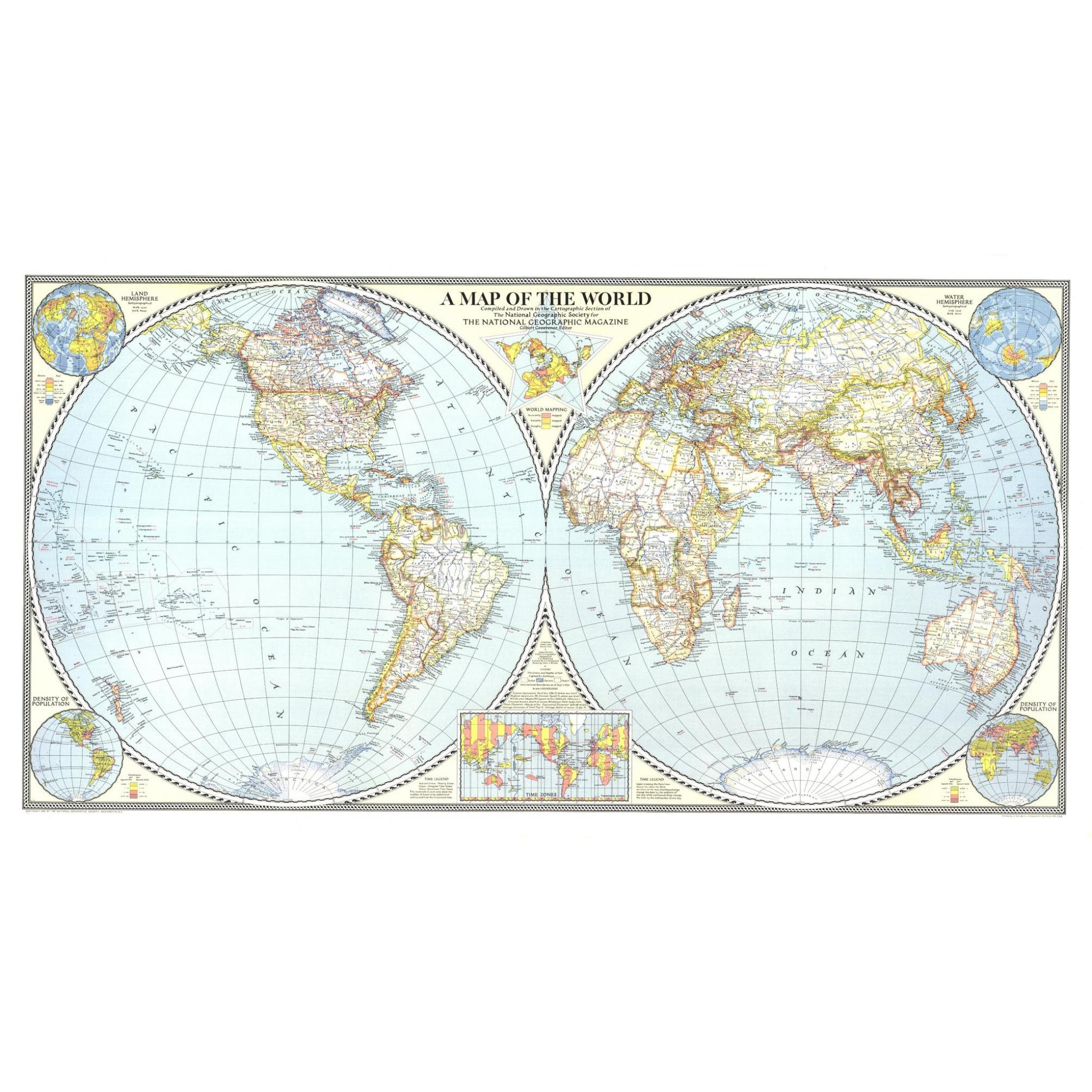 World Map - Published 1941 by National Geographic