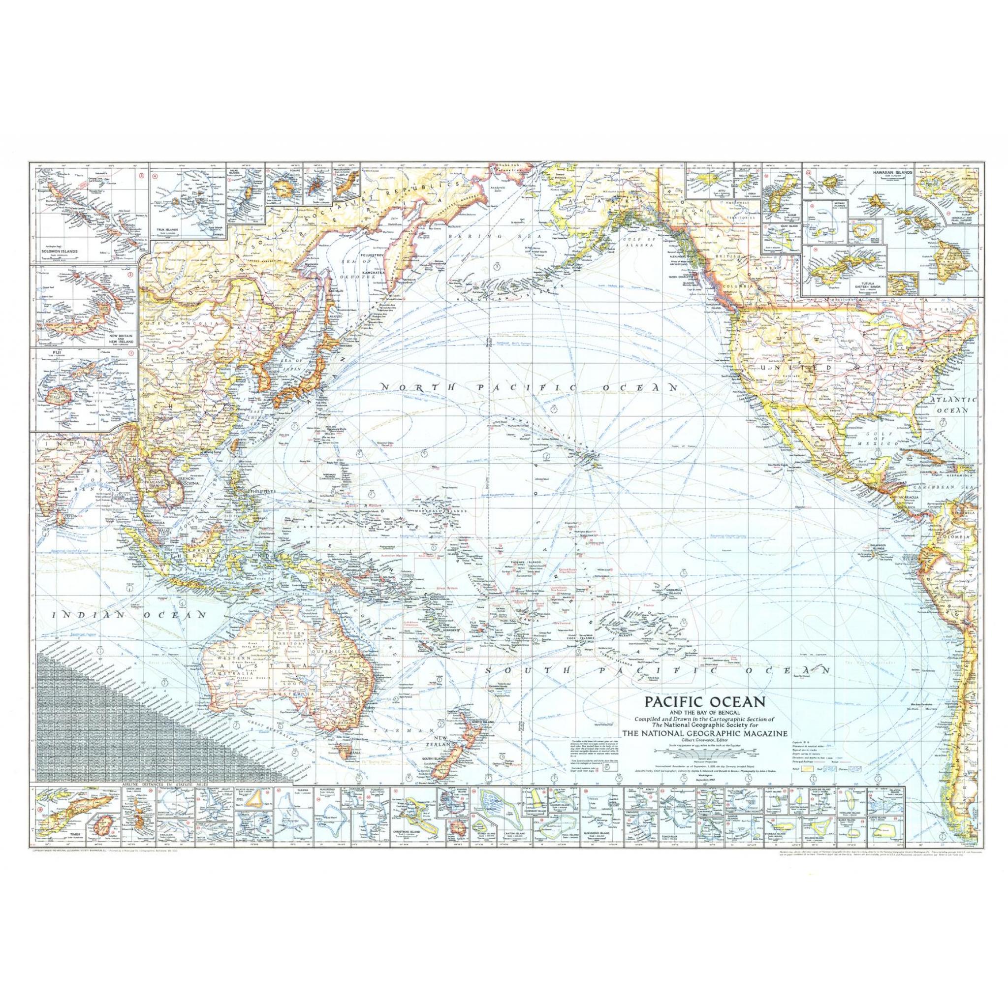 Pacific Ocean - Published 1952 by National Geographic