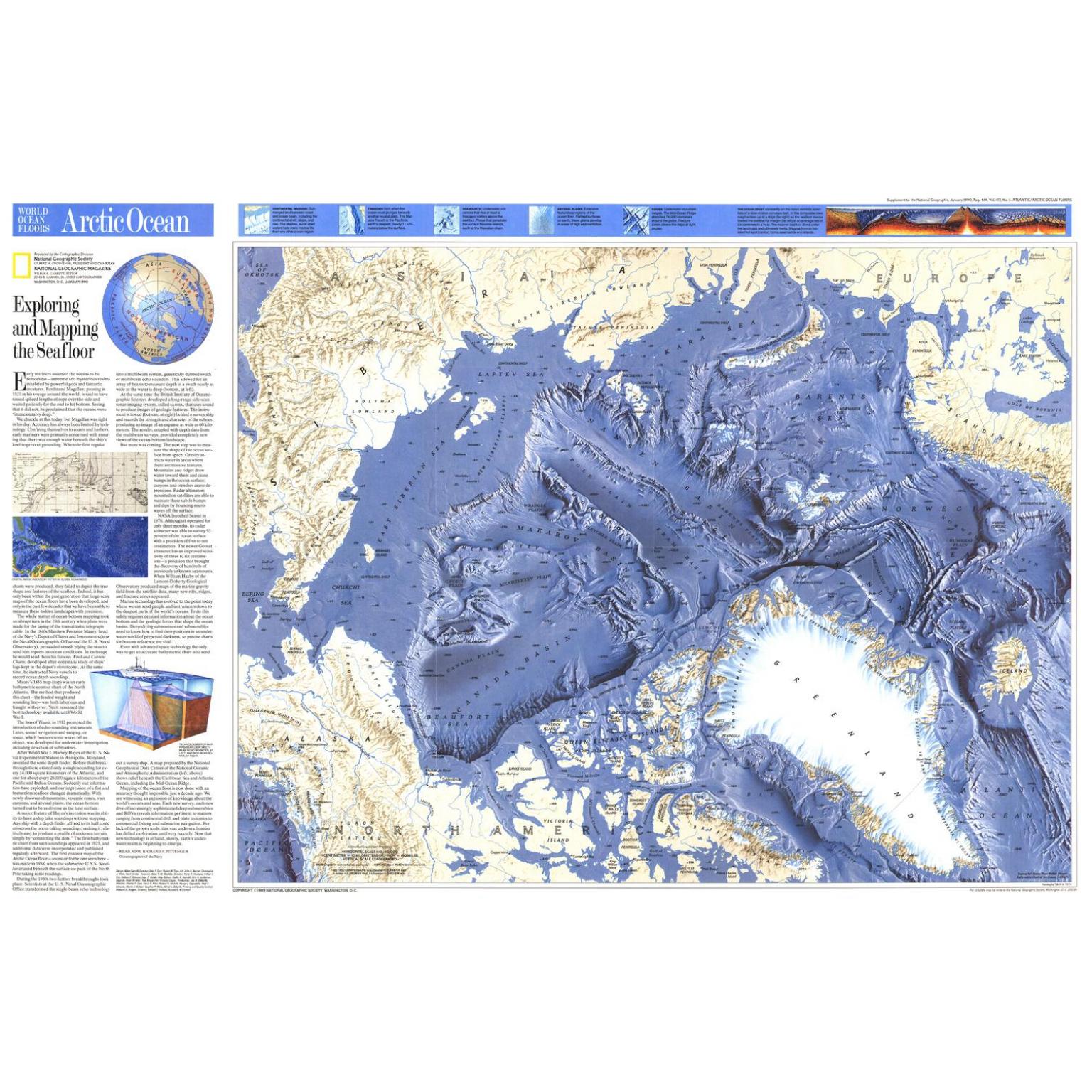 World Ocean Floors, Arctic Ocean - Published 1990 by National Geographic