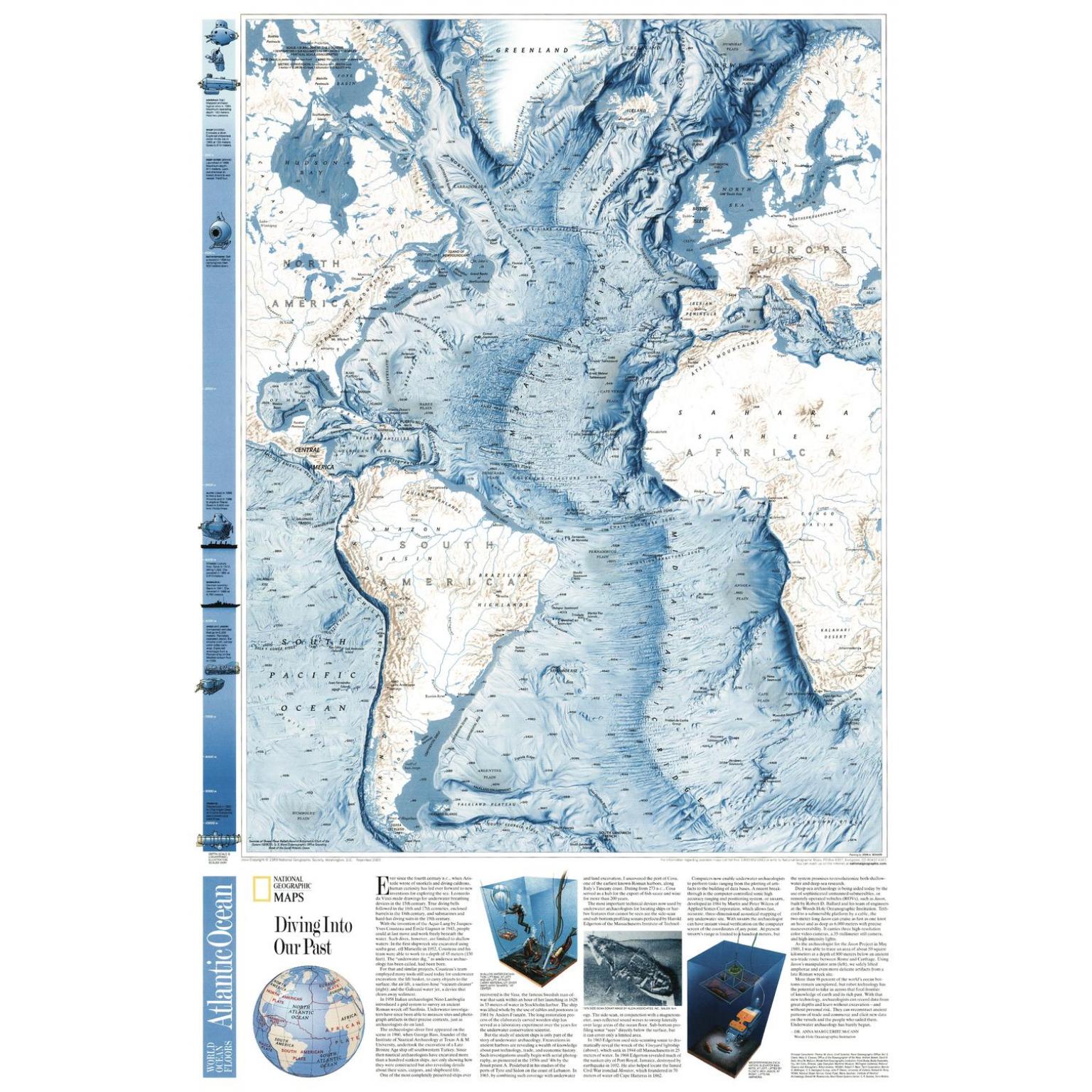 World Ocean Floor, Atlantic - Published 2001 by National Geographic