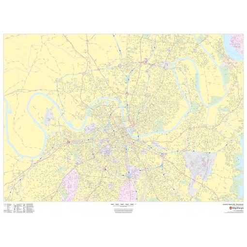 Central Nashville, Tennessee - Landscape by Map Sherpa