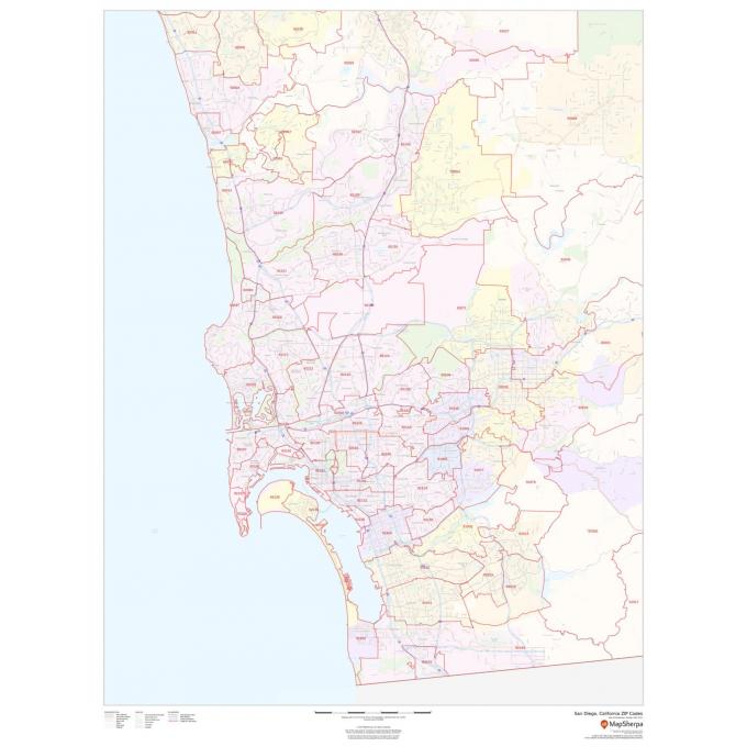 San Diego, California ZIP Codes by Map Sherpa