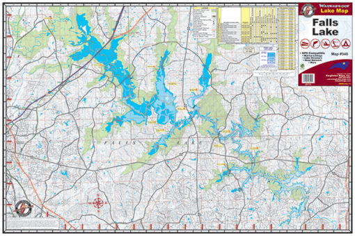 Falls Lake Trail Map Falls Lake Map Map By Kingfisher - The Map Shop