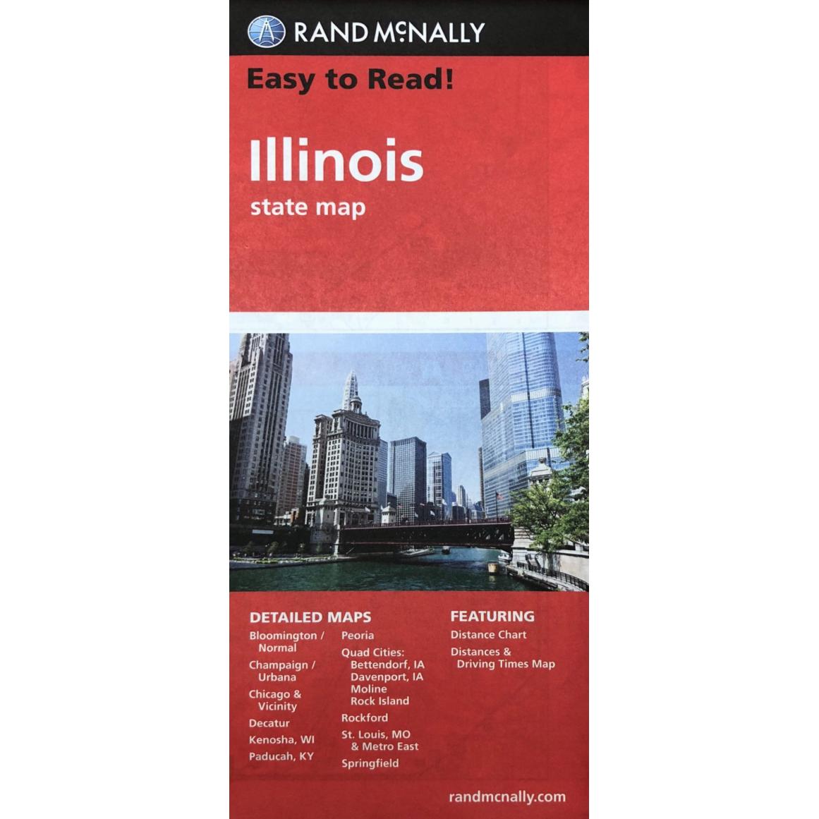 Rand McNally - Illinois, Easy To Read - Folding Travel Map