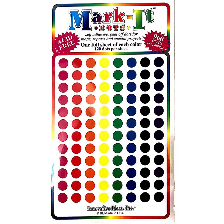 1/4" Assorted Colors Sticker Dots