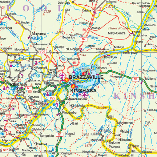 ITMB - Congo and Central African Republic - Folding Travel Map - Image 2