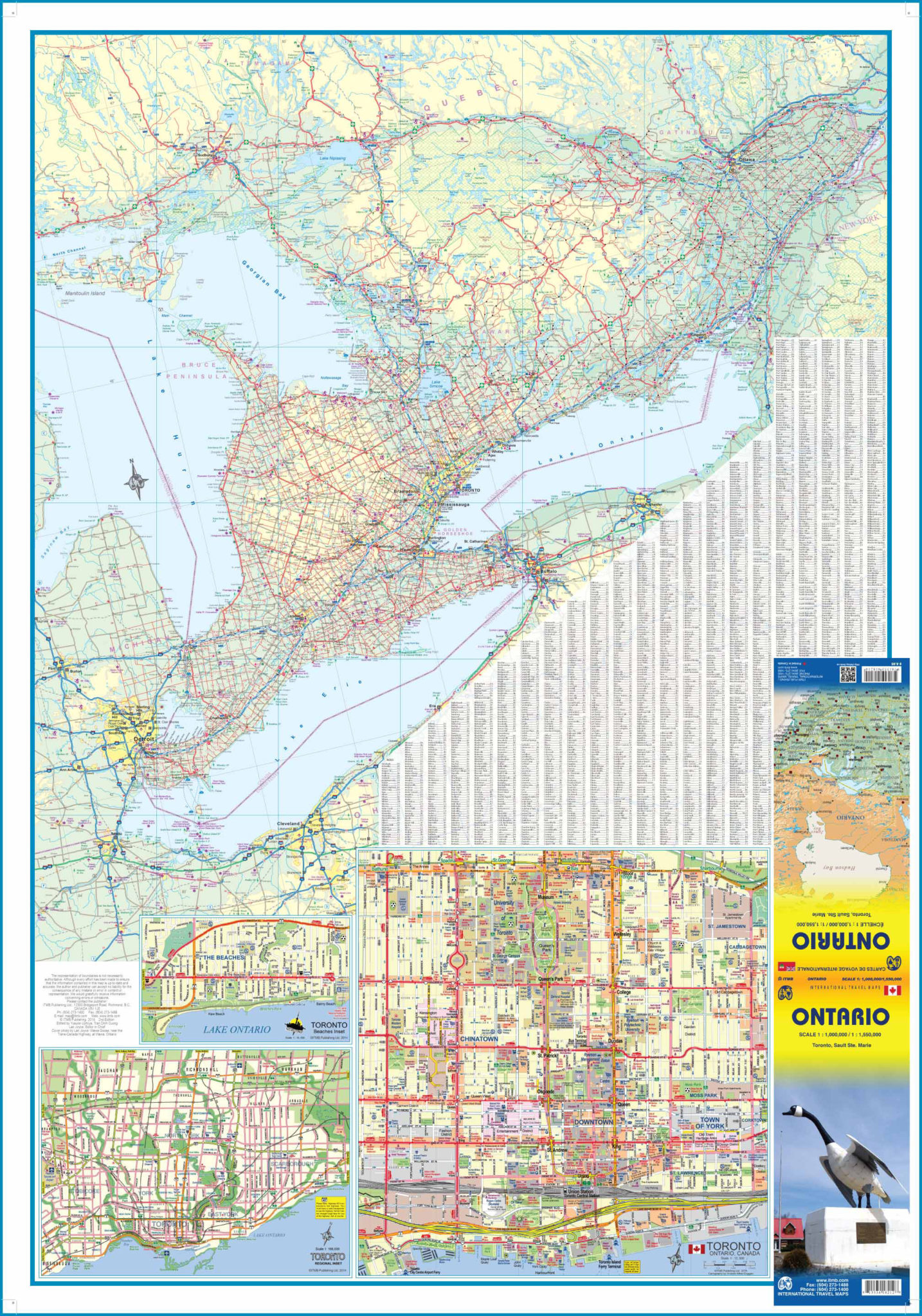 Ontario Wall Map South Portion With Northern Ontario vrogue.co