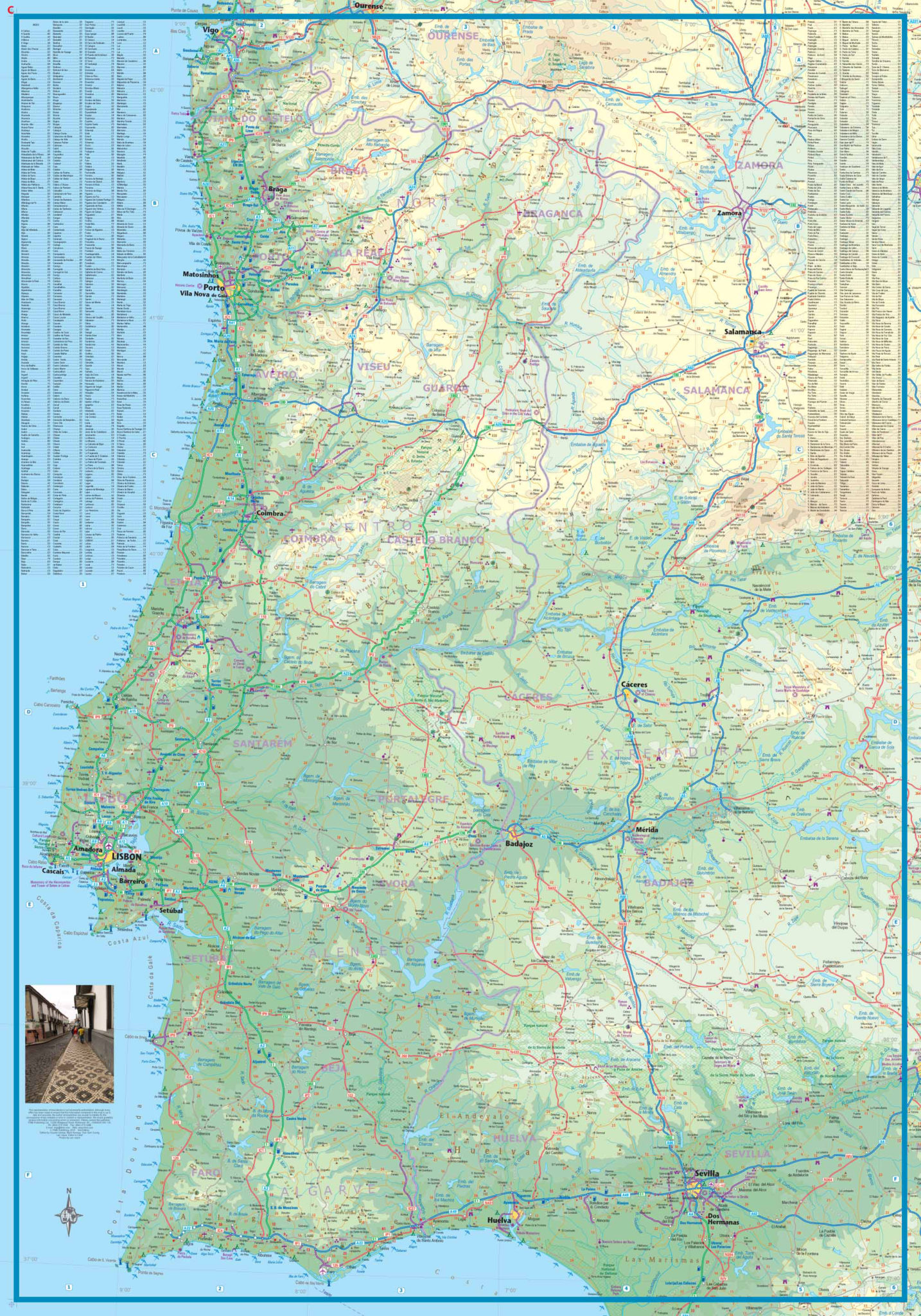 Detailed tourist map of Portugal. Portugal detailed tourist map