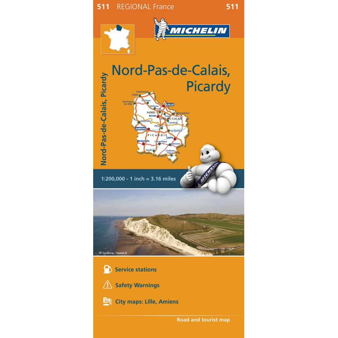 Michelin - Nord-Pas-de-Calais and Picardy, France - Folding Travel Map