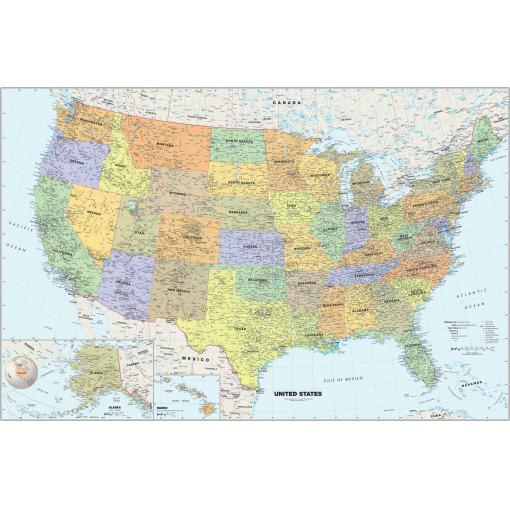 United States Classic Wall Map  by Globe Turner