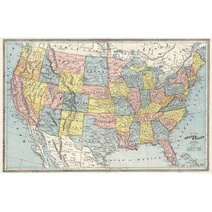 United States Wall Map, 1884