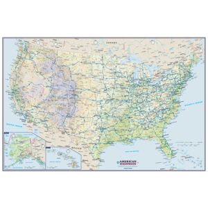 United States American Highways Wall Map  by Globe Turner