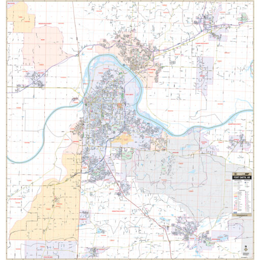 Fort Smith, AR Wall Map by Kappa