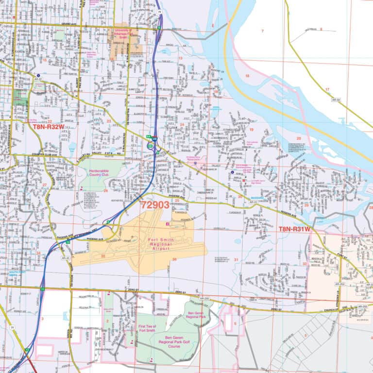 Fort Smith, AR Wall Map by Kappa - The Map Shop