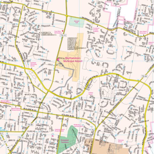 Murfreesboro & Smyrna, TN Wall Map by Kappa - Image 2