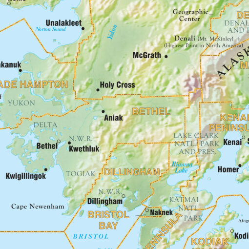 Alaska Shaded Relief State Wall Map by Kappa - Image 2