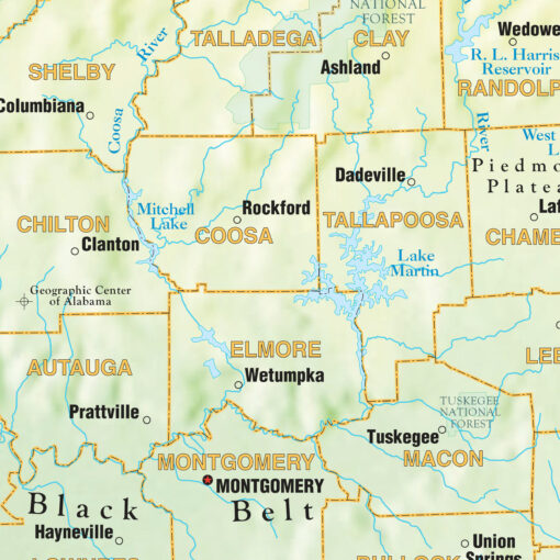Alabama Shaded Relief State Wall Map by Kappa - Image 2
