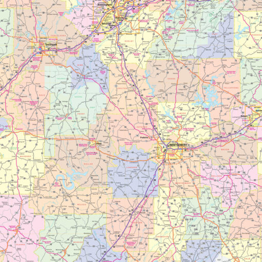 Alabama State Wall Map by Kappa - Image 2