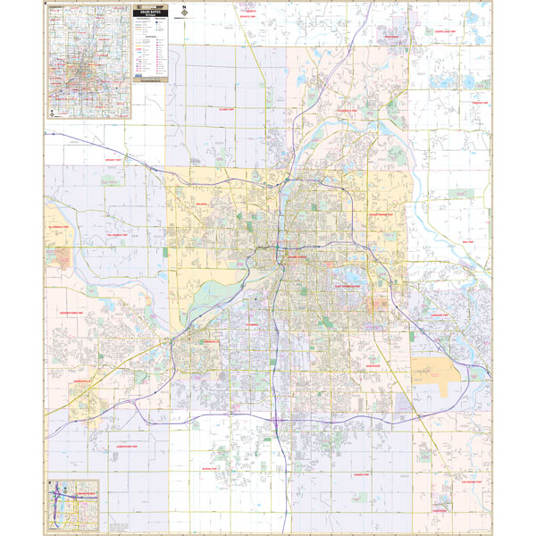 Grand Rapids Mi Map Grand Rapids, Mi Wall Map - The Map Shop