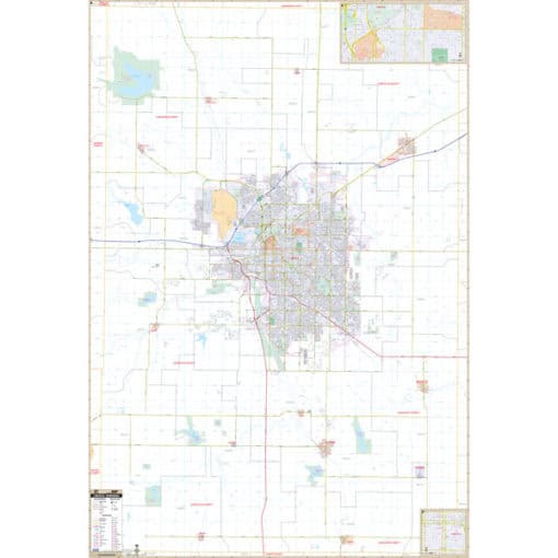 Lincoln, NE Wall Map - The Map Shop