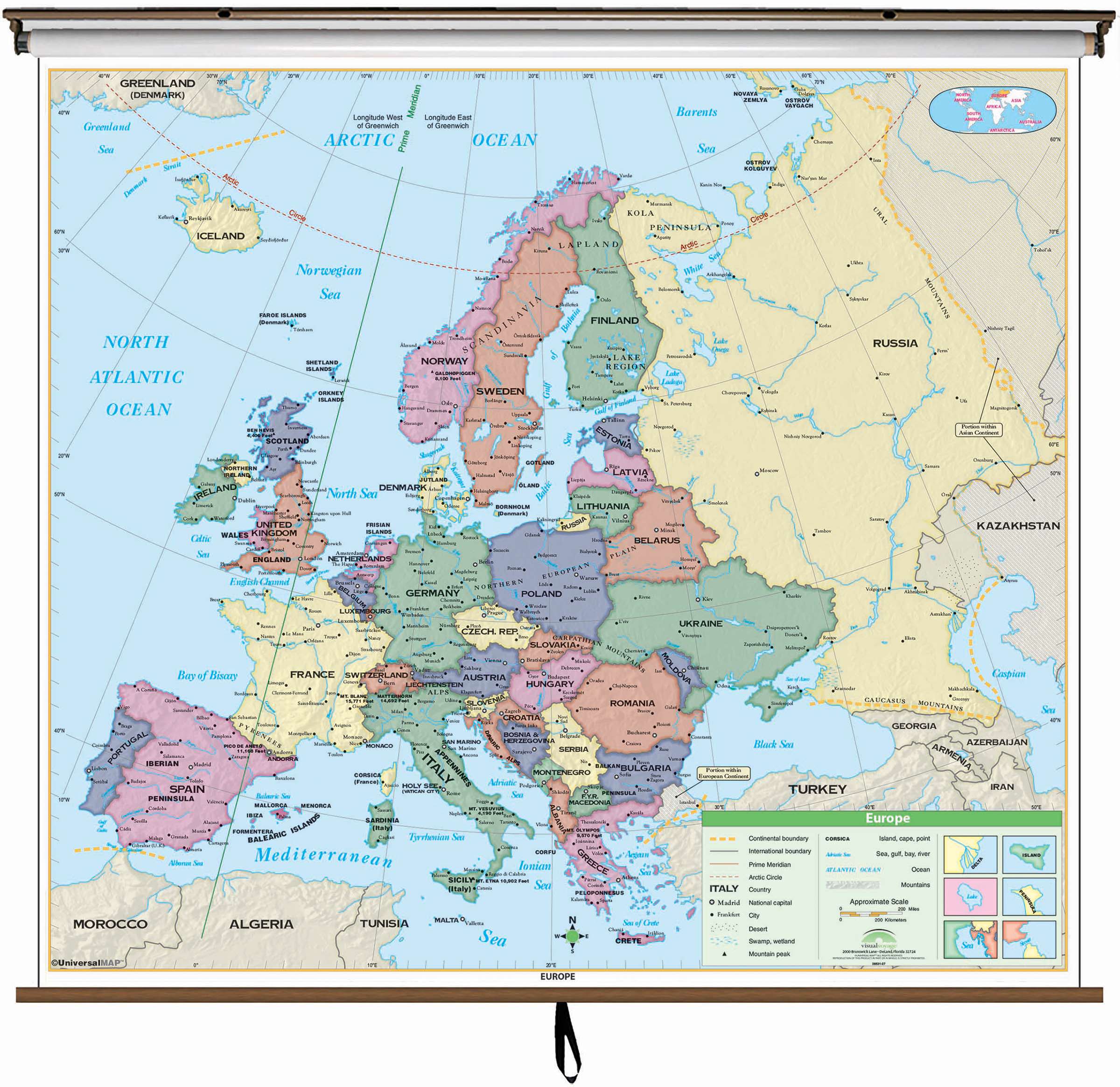 Latitude And Longitude Map Of Europe