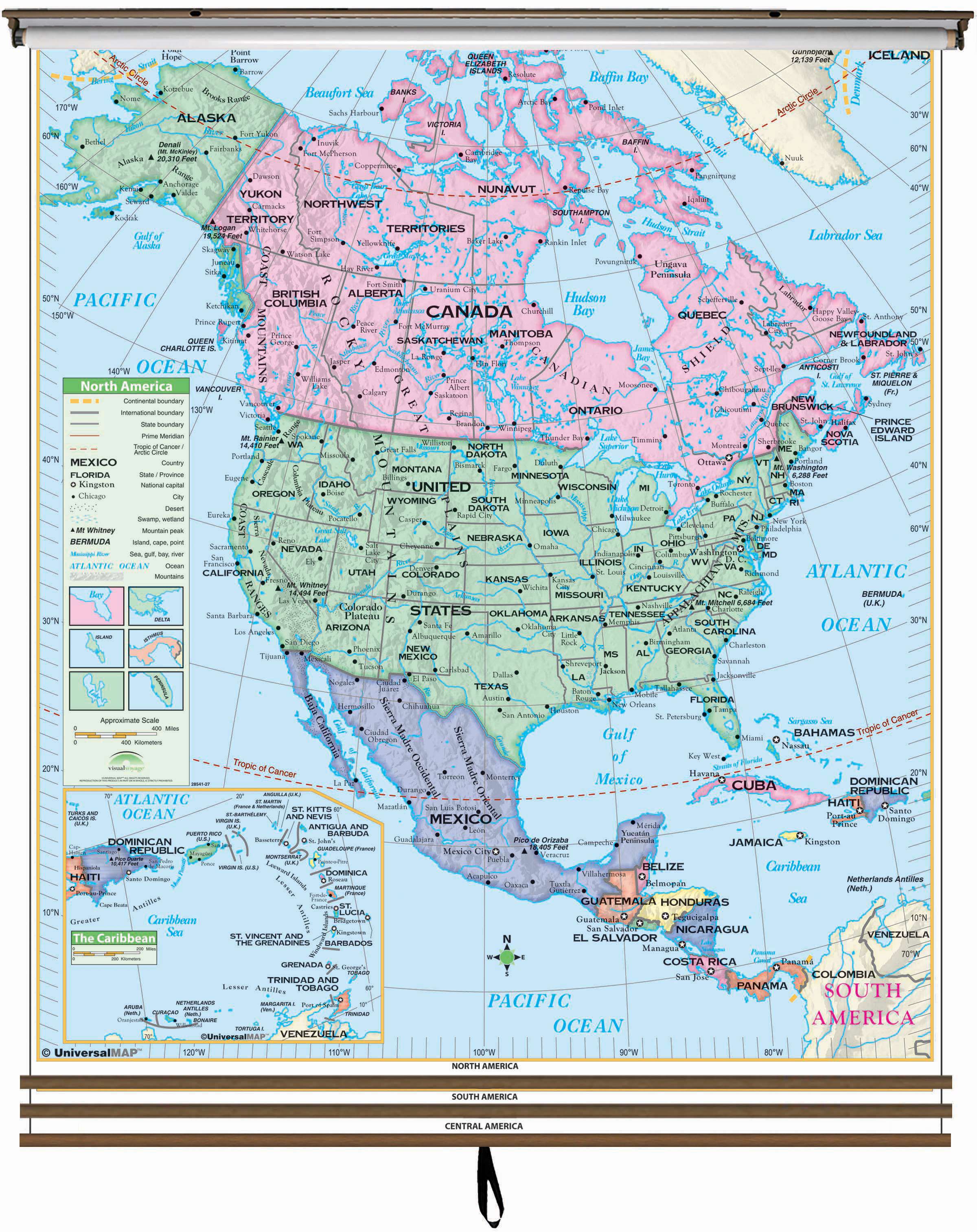 western hemisphere physical map