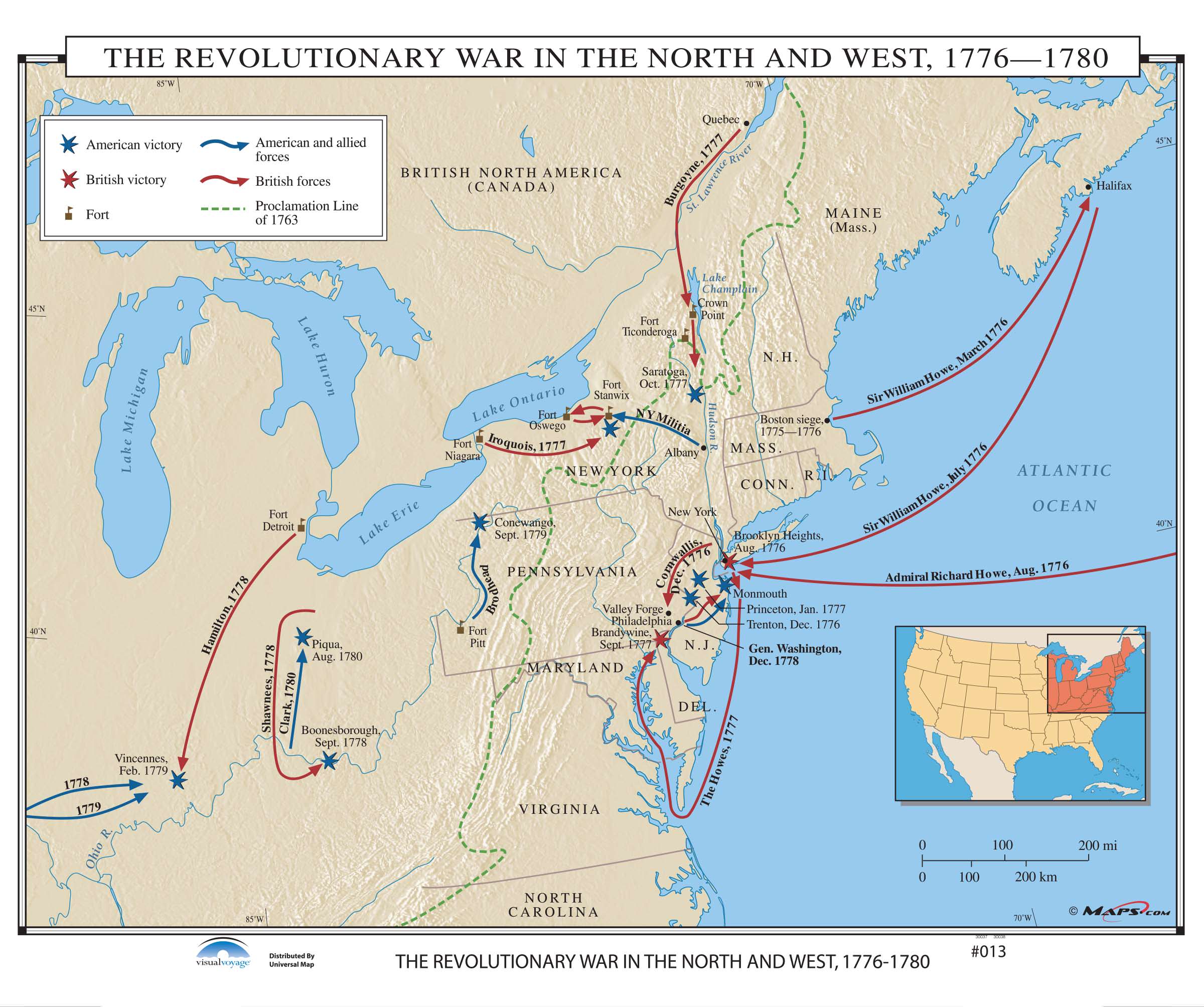 013 The Revolutionary War In The North And West 1776 1780 The Map Shop