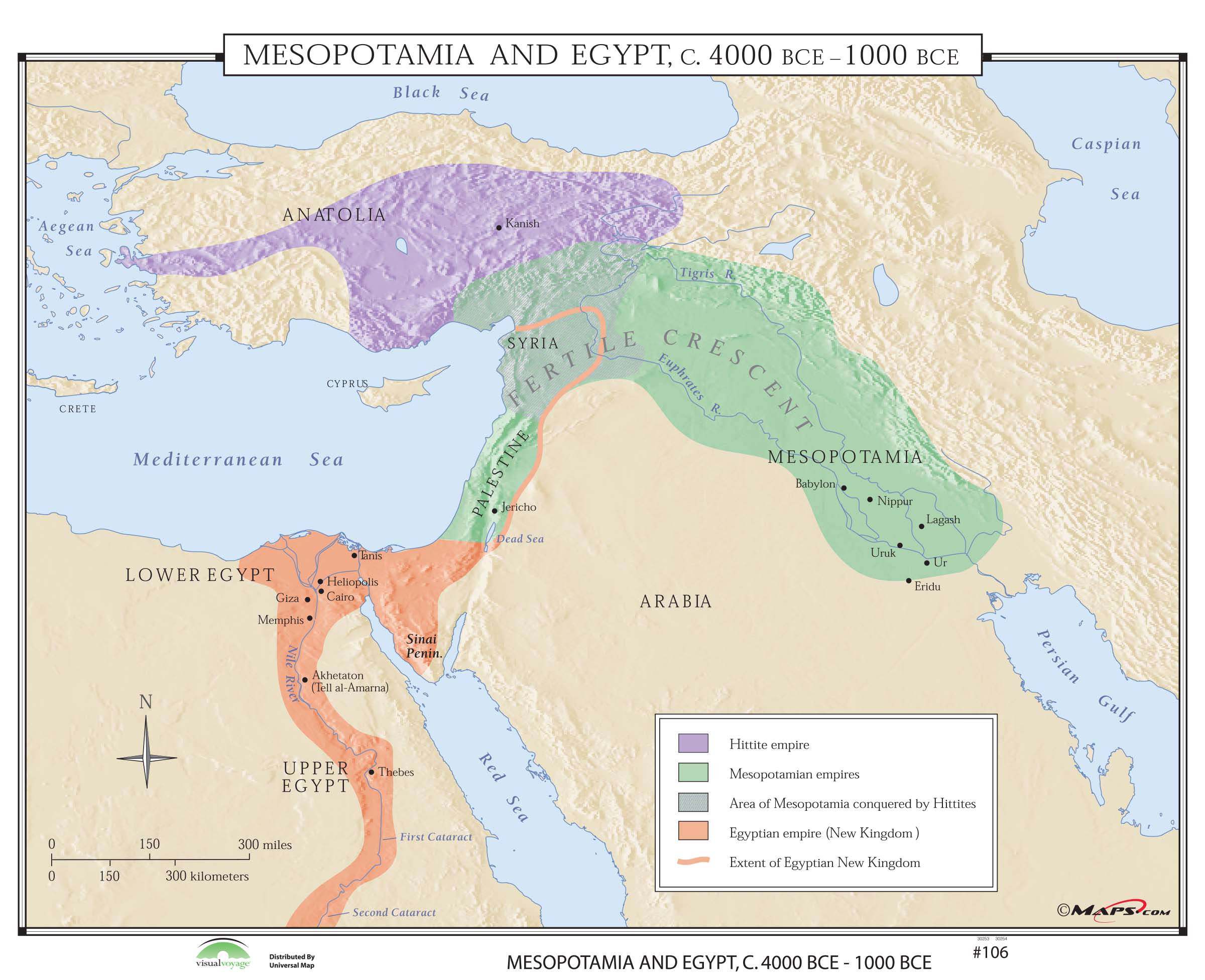 #106 Mesopotamia & Egypt, 4000- 1000 BCE on Roller w/ Backboard - The