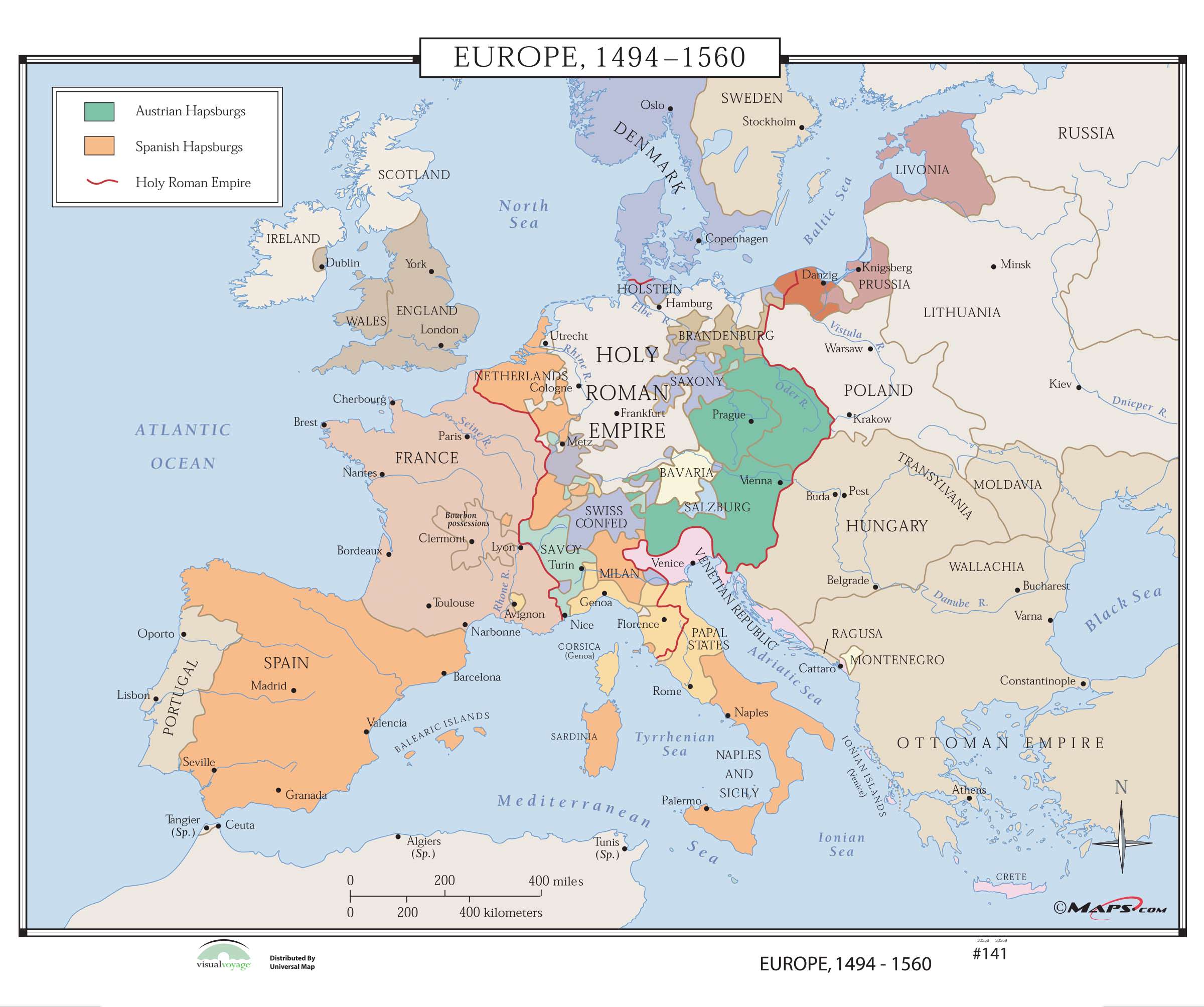 141 Europe, 1494-1560 - The Map Shop