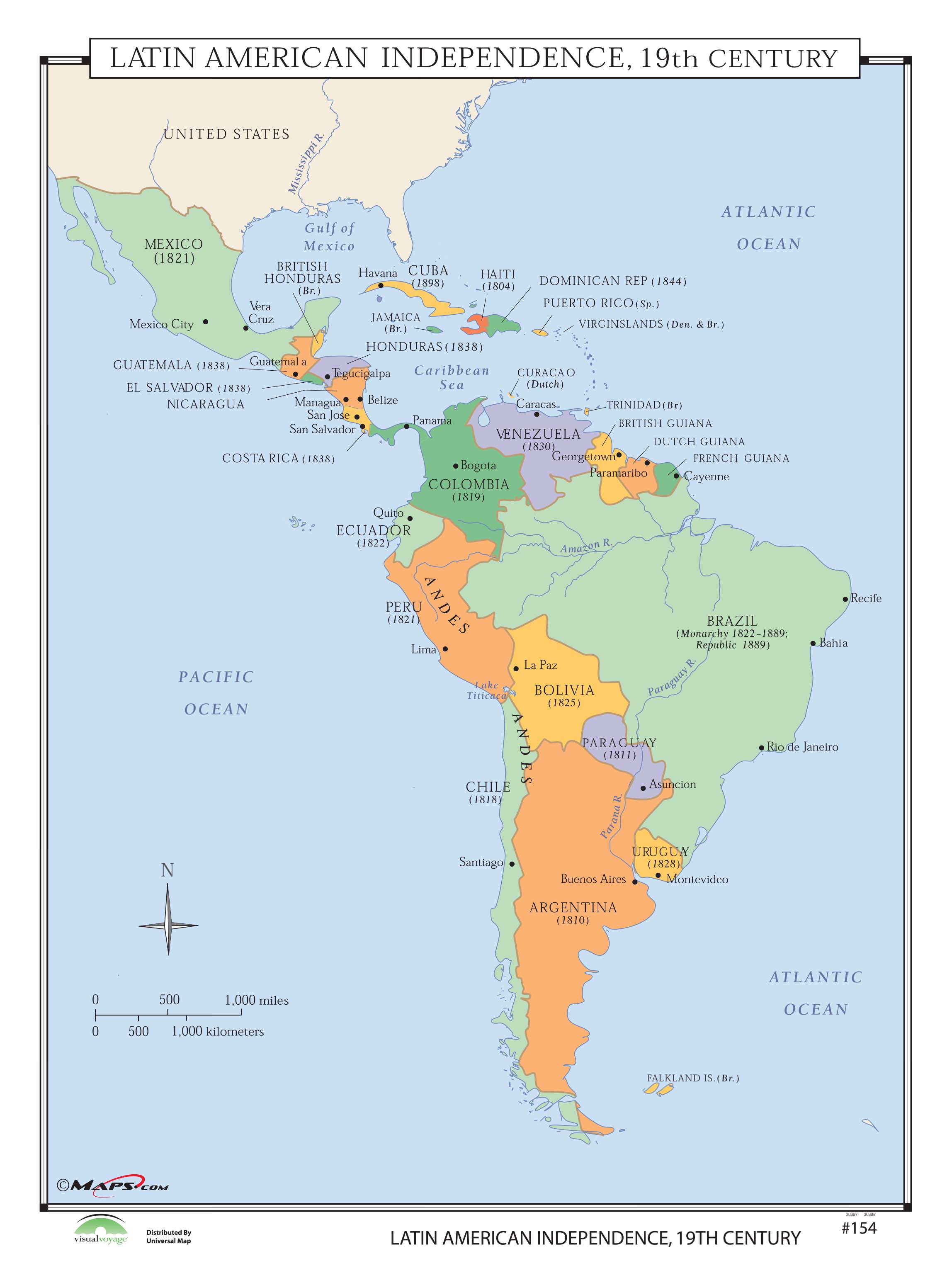 154 Latin American Independence 19th Century The Map Shop