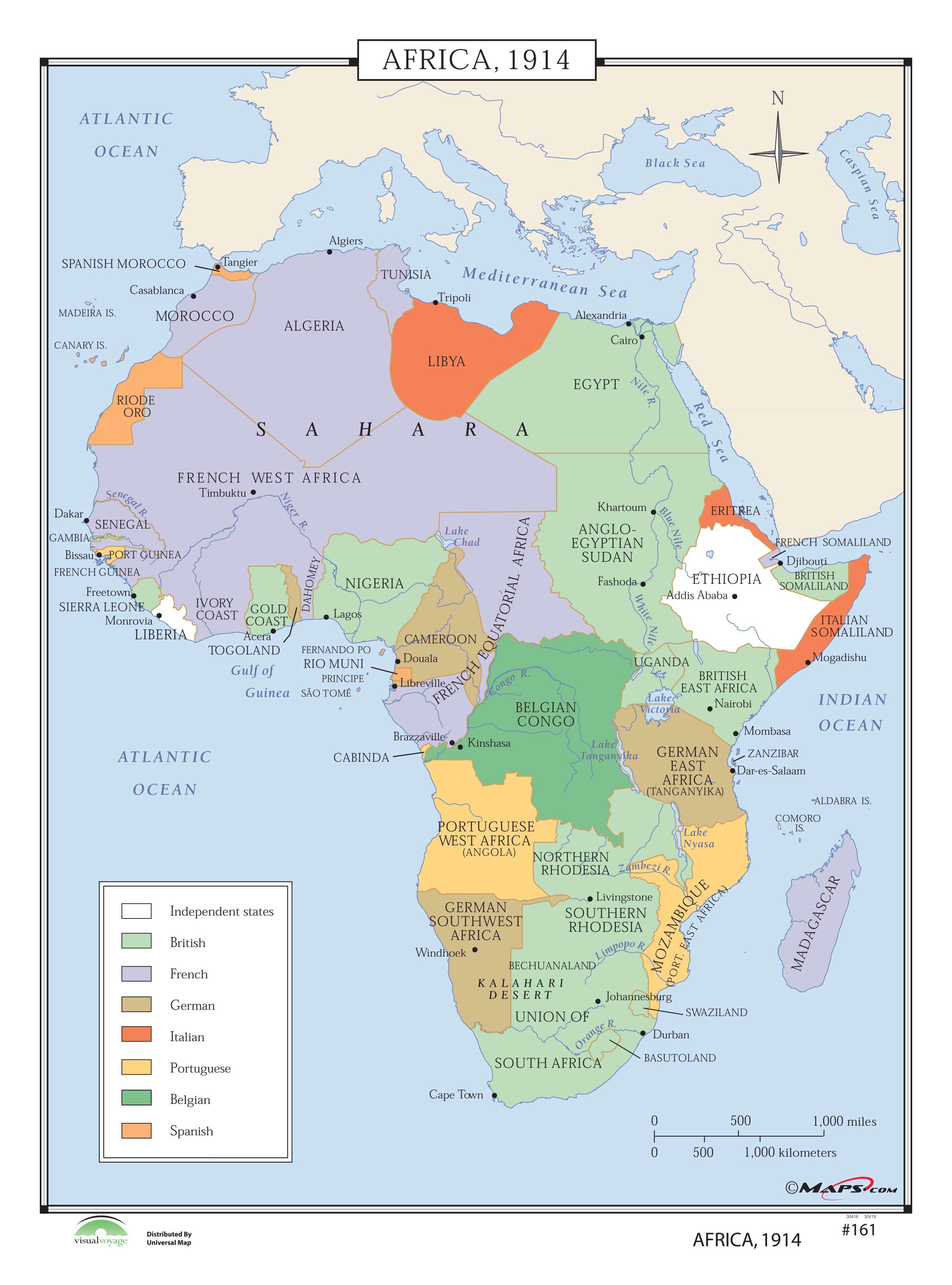 Directions For Africa In 1914 Map Worksheet
