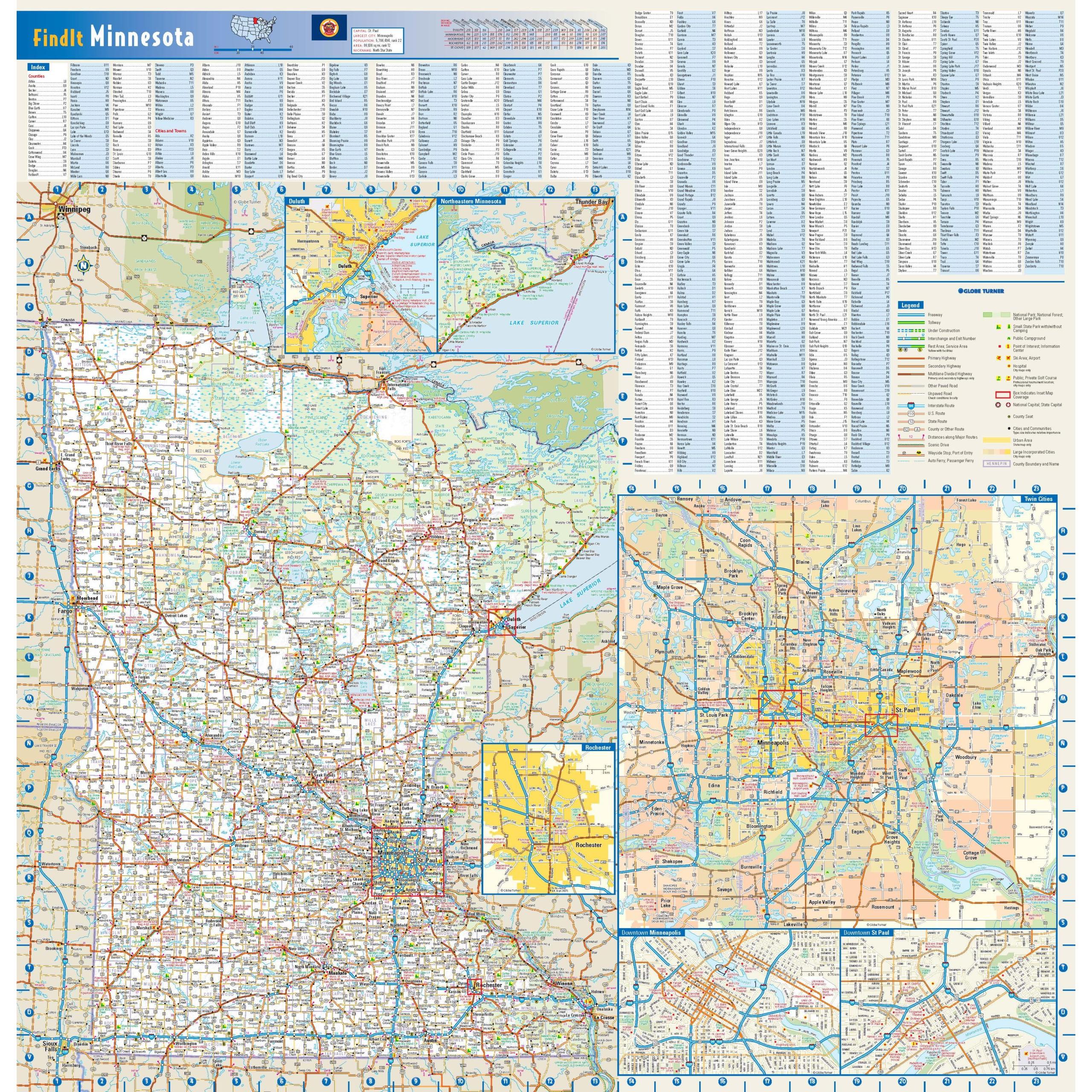 Printable Map of St. Paul Minnesota Home Decor Unique Gift 