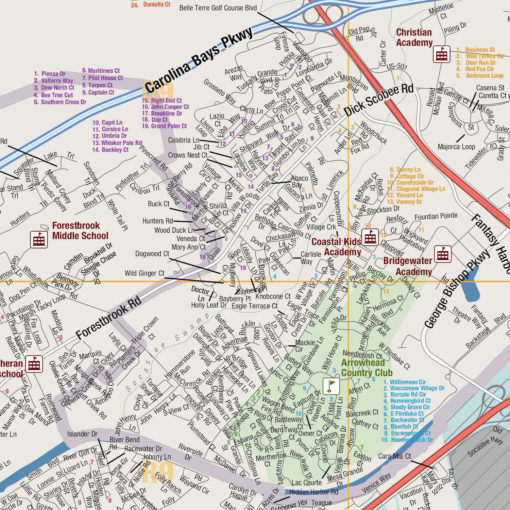 Myrtle Beach & Horry County, SC Wall Map by MapShop - Image 2
