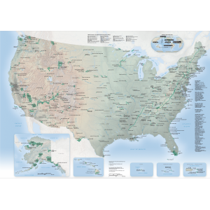 United States National Park System Wall Map by MapShop