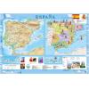 Spain (Espa±a) Wall Map - Physical and Political - Spanish - Extra Large by Kartographia