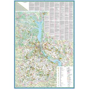 Kyivska oblast Wall Map - Latynka by Kartographia
