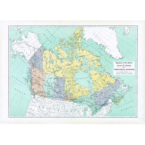 Detailed vintage map of Canada highlighting territorial divisions for geographic and travel planning.