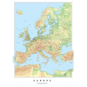 Europe Topographic by Oxford Cartographers